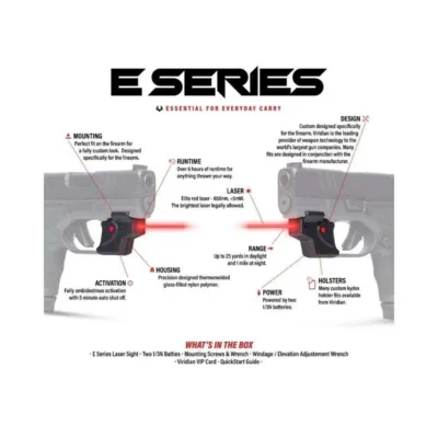 Viridian E Series Red Laser Black S&W Shield w/ Kydex Holster IWB RH
