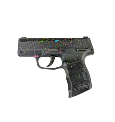 P365 9MM 3.1IN STRIKER Blk Base Frame & Slide Multi-Color Paint Splatte