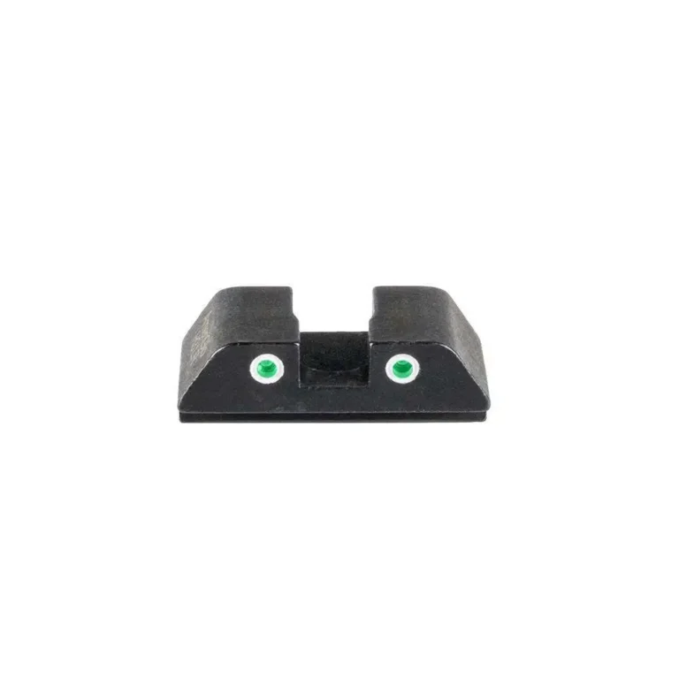 Tritium Rear Sight for Glock (42/43/43X/48)Green Tritium 2-Dot WHT Outlines