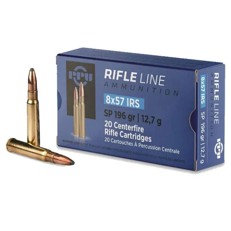 PPU PP857I Standard Rifle  8×57 IRS 196 gr Soft Point 20 Bx/ 10 Cs