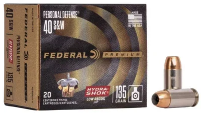 Federal PD40HS4H Premium Personal Defense Low Recoil 40 S&W 135 gr Hydra-Shok Ja