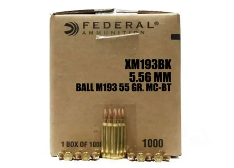 Federal XM193BKX American Eagle 5.56x45mm NATO 55 gr Full Metal Jacket Boat-Tail (FMJBT) 1000 Bx/ 1 Cs (Sold by Case)