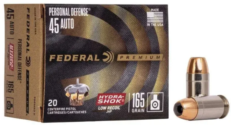 Federal PD45HS3H Premium Personal Defense Low Recoil 45 ACP 165 gr Hydra-Shok Ja Federal PD45HS3H Premium Personal Defense Low Recoil 45 ACP 165 gr Hydra-Shok Ja
