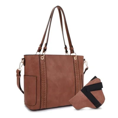 Jessie James Handbags Austin Whipstitching Concealed Carry Lock And Key Tote – Tan
