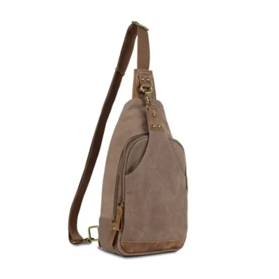 Jessie James Handbags Glacier Canvas Sling Shoulder Concealed Backpack – Khaki