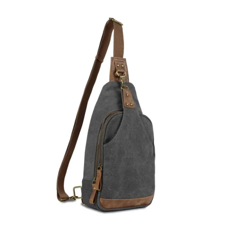 Jessie James Handbags Glacier Canvas Sling Shoulder Concealed Backpack – Grey