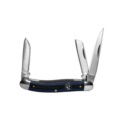 Cattleman Knife Cowhand Stockman – Blue – 3 Blade (2.5in / 3.5in)