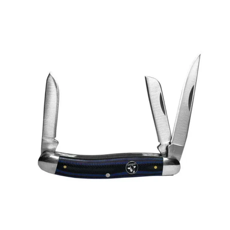 Cattleman Knife Cowhand Stockman – Blue – 3 Blade (2.5in / 3.5in)