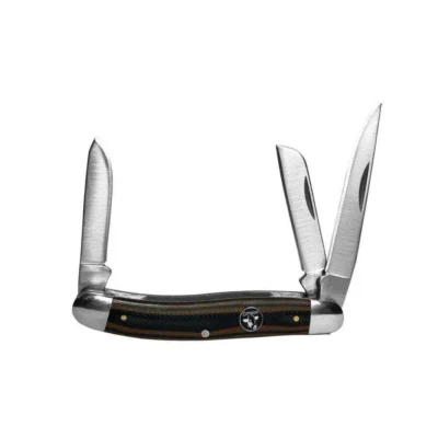 Cattleman Knife Cowhand Stockman – Brown- 3 Blade (2.5in / 3.5in)