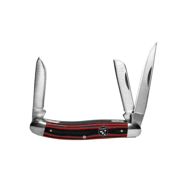 Cattleman Knife Cowhand Stockman – Red- 3 Blade (2.5in / 3.5in)