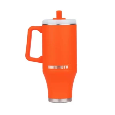 Mammoth Ascent 40 oz Tumbler with handle straw – Blaze Orange
