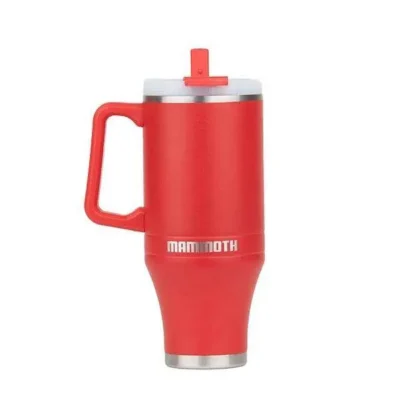 Mammoth Ascent 40 oz Tumbler with handle and straw – Red