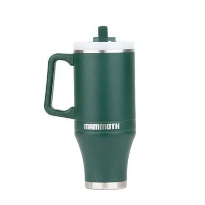 Mammoth Ascent 40 oz Tumbler with handle and straw – Dark Green