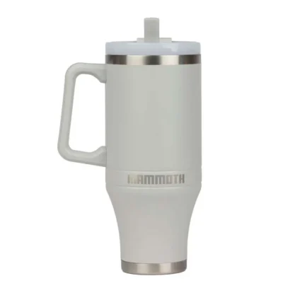 Mammoth Ascent 40 oz Tumbler with handle and straw – Light Grey