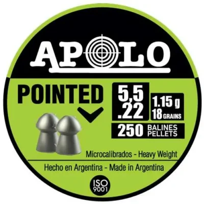 Apolo Pointed 18gr 5.5mm .22 Caliber 250rd