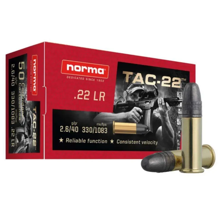 Norma Ammunition 2425092 Tac 22LR 40gr Lead Round Nose 50 Per Box/100 Case Norma Ammunition 2425092 Tac 22LR 40gr Lead Round Nose 50 Per Box/100 Case