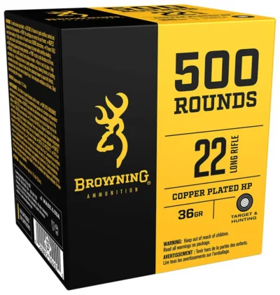 Browning Ammo B194122000 BPR  22 LR 36 gr Plated Hollow Point 1000 Bx/ 2 Cs