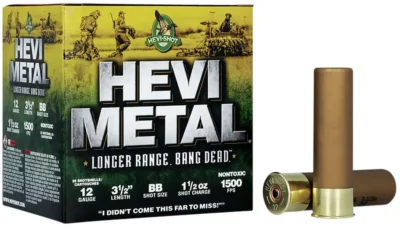 Hevishot 38588 Hevi-Metal Longer Range 12 Gauge 3.50″ 1 1/2 oz BB Shot 25 Bx/ 10