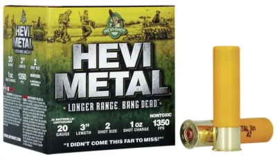 Hevishot 39002 Hevi-Metal Longer Range 20 Gauge 3″ 1 oz 2 Shot 25 Bx/ 10 Cs