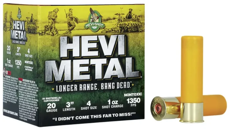 Hevishot 39004 Hevi-Metal Longer Range 20 Gauge 3.00″ 1 oz 4 Shot 25 Bx/ 10 Cs Hevishot 39004 Hevi-Metal Longer Range 20 Gauge 3.00″ 1 oz 4 Shot 25 Bx/ 10 Cs