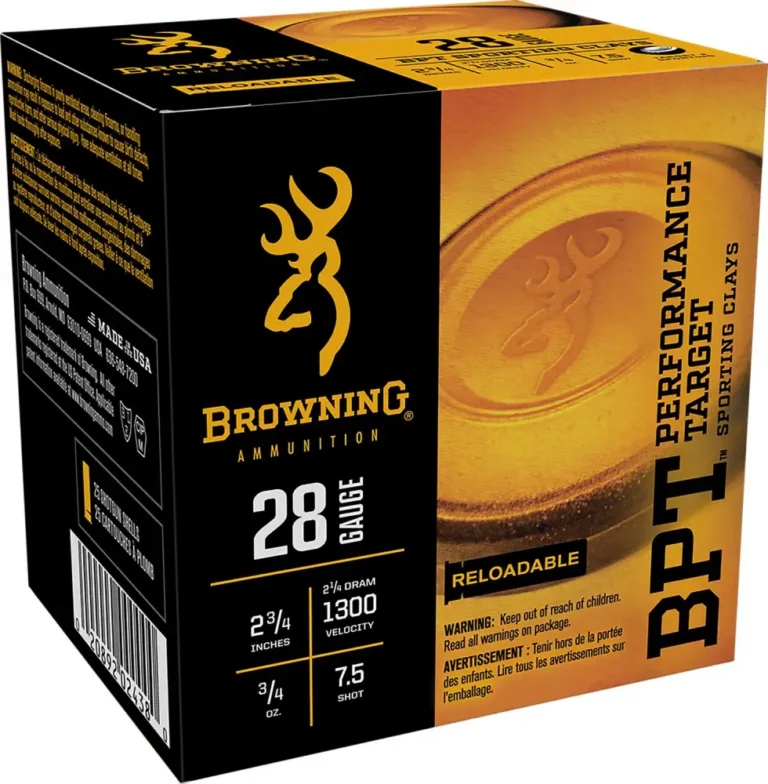 Browning Ammo B193632827 BPT  28 Gauge 2.75″ 3/4 oz 7.5 Shot 25 Bx/ 10 Cs