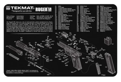 BECK TEK, LLC (TEKMAT) TEKR17RUGER-SR9 Ruger SR9  Handgun cleaning mat 11″x17″x1