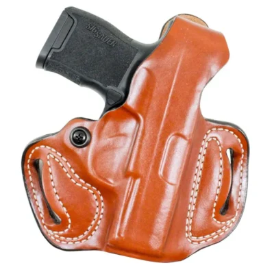 DeSantis Gunhide 085TA9PZ0 Thumb Break Mini Slide OWB Tan Leather Belt Loop Fits Springfield Hellcat 3″ Right Hand