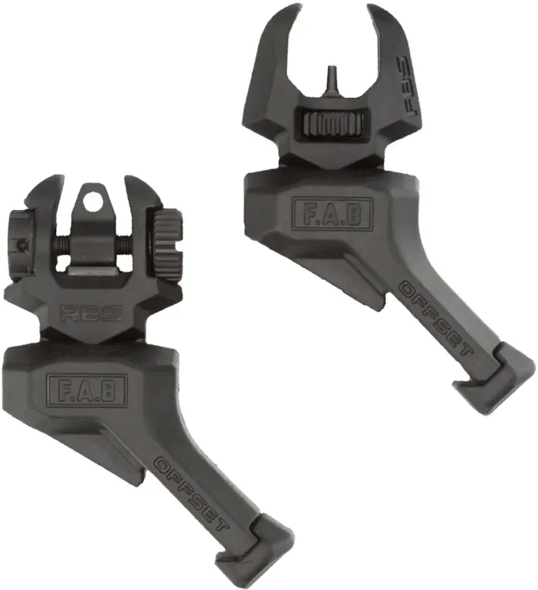 FAB Defense FXFRBSOSB Front and rear Set of Offset Flip-Up Sights Black FAB Defense FXFRBSOSB Front and rear Set of Offset Flip-Up Sights Black