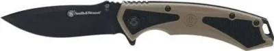 S&W KT Extreme Ops Spring Assisted Drop Point Blk/Tan 3.25” Blade