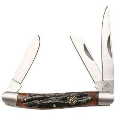 Roper Knife Stockman Chaparral Series – Brown bone 3 Blades 2.5in