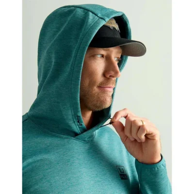 HUK HUK’D UP PERFORMANCE FLEECE HOODIE STORM BLUE HTHR XXL