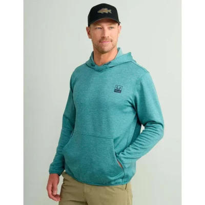 HUK HUK’D UP PERFORMANCE FLEECE HOODIE STORM BLUE HTHR S