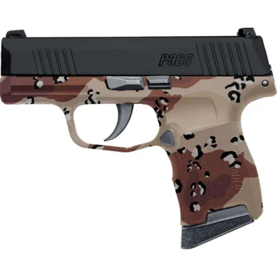 P365 9MM 3.1IN STRIKER Blk Base Frame & Slide Chocolate Chip Hydro Dip