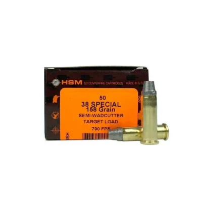 HSM Training 38 Special 158gr Soft Lead SWC 50/RD Box