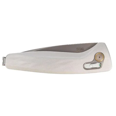 SOG ONE ZERO AU 3.1” DROP POINT BLADE BOX SILVER + CHROME