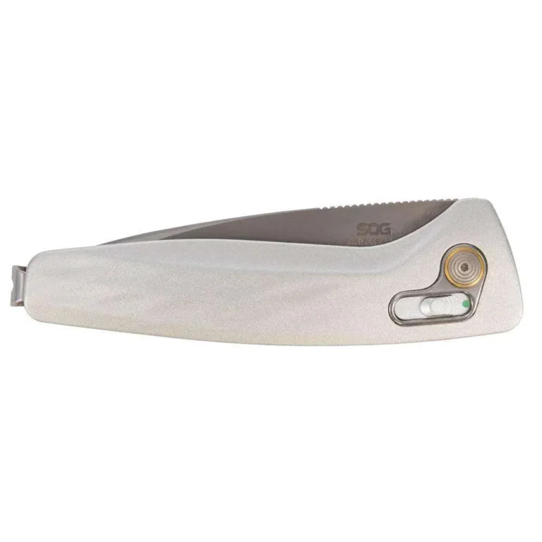 SOG ONE ZERO AU 3.1” DROP POINT BLADE BOX SILVER + CHROME SOG ONE ZERO AU 3.1” DROP POINT BLADE BOX SILVER + CHROME