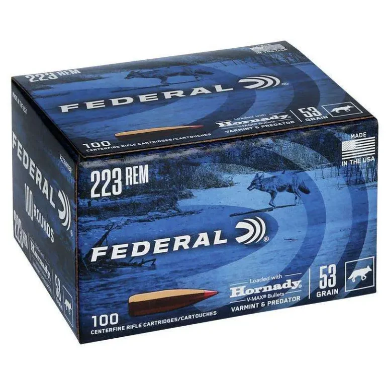 FEDERAL .223 REM 53GR HORNADY V-MAX BULK AMMO 100RD FEDERAL .223 REM 53GR HORNADY V-MAX BULK AMMO 100RD