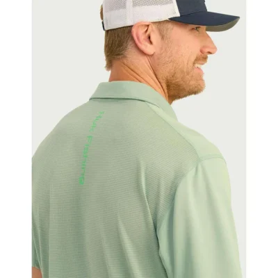 HUK ICON POLO FOG GREEN SS L