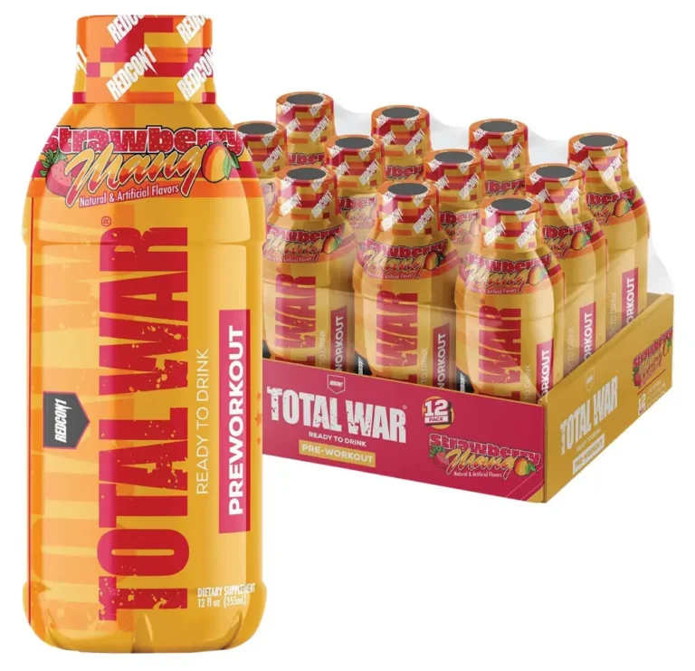 Redcon1 RC1TWRTDSM12 Total War Ready to Drink Strawberry Mango 12 Pack