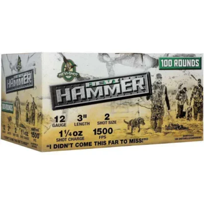 HEVI-HAMMER 12GA 3IN 1-1/4OZ #2 AMMO 100 PACK