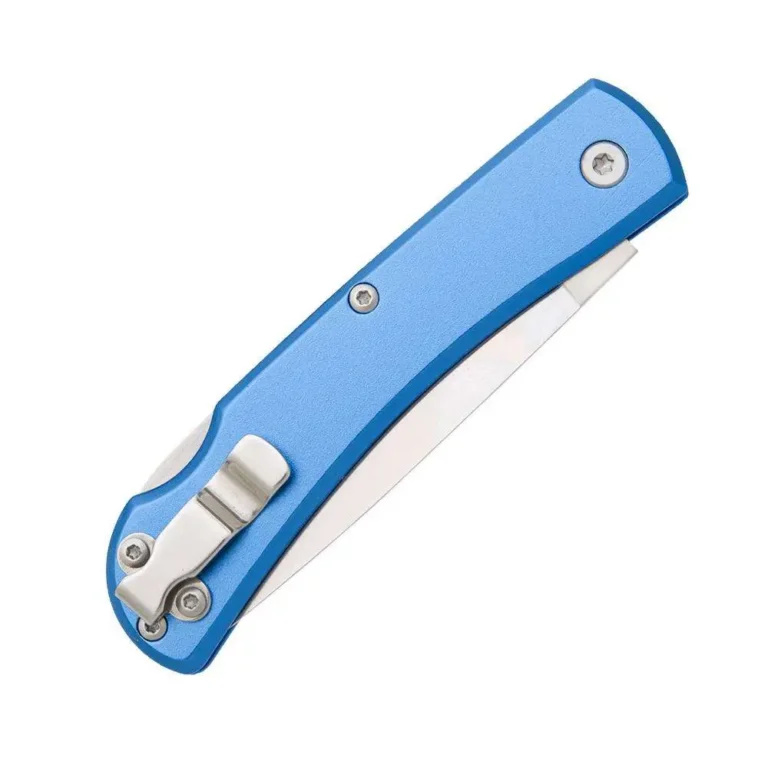 BEAR & SON 3 5/8” BLUE ALUMINUM SMALL LOCKING FARMHAND W/CLIP BEAR & SON 3 5/8” BLUE ALUMINUM SMALL LOCKING FARMHAND W/CLIP