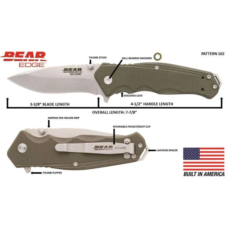 BEAR & SON 4 1/2” OD GREEN G10 SIDELINER W/TRIGGER & BALL BEARING WASHERS BEAR & SON 4 1/2” OD GREEN G10 SIDELINER W/TRIGGER & BALL BEARING WASHERS