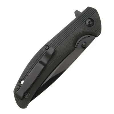 BEAR & SON 4 1/2” BLACK ZYTEL SIDELINER BLACK BLADE WITH FLIPPER