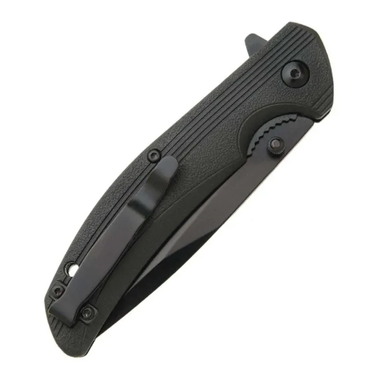 BEAR & SON 4 1/2” BLACK ZYTEL SIDELINER BLACK BLADE WITH FLIPPER BEAR & SON 4 1/2” BLACK ZYTEL SIDELINER BLACK BLADE WITH FLIPPER