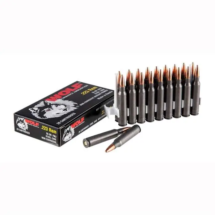 Wolf, .223 Remington, 55 Grain, FMJ Ammo, 20 Rounds 22355WFMJ Wolf, .223 Remington, 55 Grain, FMJ Ammo, 20 Rounds 22355WFMJ