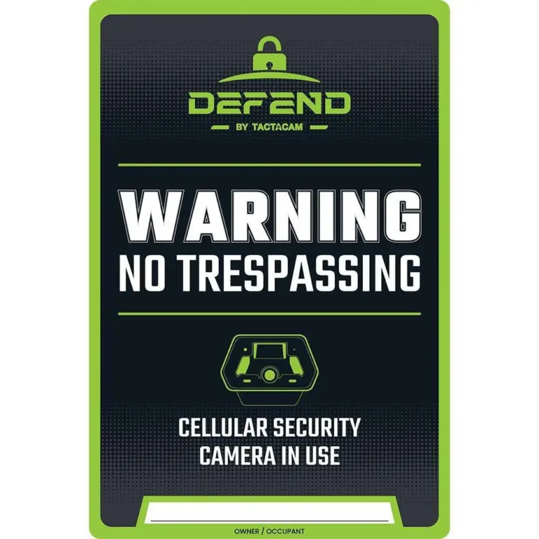 Tactacam Defend No Tresspassing Sign 3PK