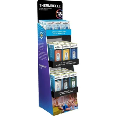 Mixed Patio Shield Mosquito Repeller & Refill Floor Stand Display 6-Color
