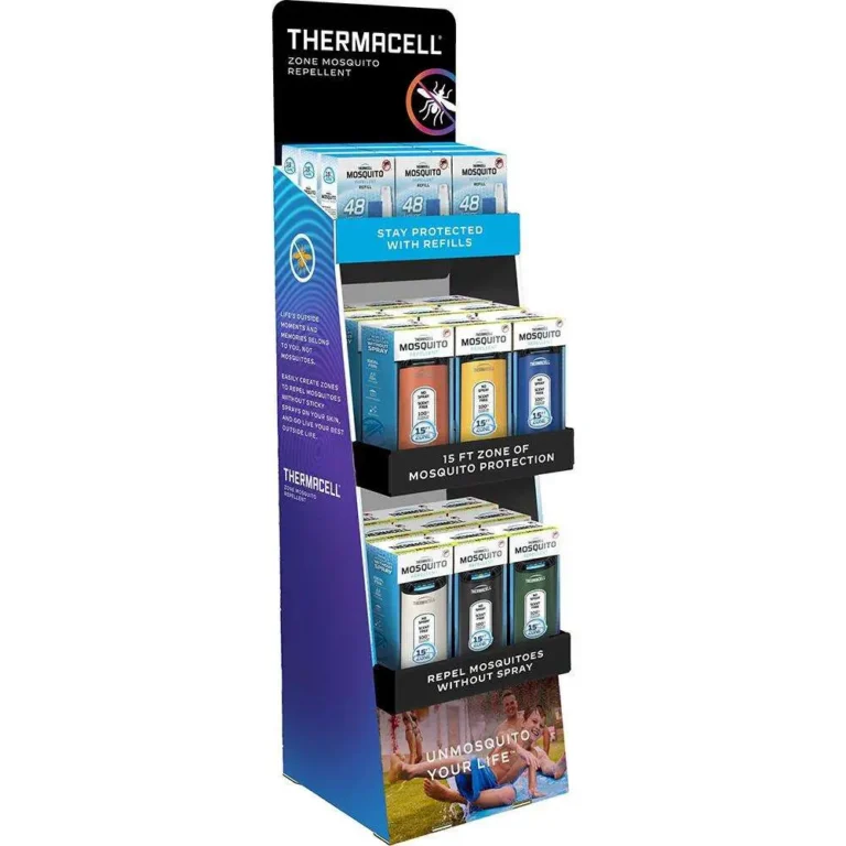 Mixed Patio Shield Mosquito Repeller & Refill Floor Stand Display 6-Color Mixed Patio Shield Mosquito Repeller & Refill Floor Stand Display 6-Color