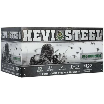 HEVI-STEEL 12GA 3IN 1-1/4OZ #2 AMMO 100 PACK