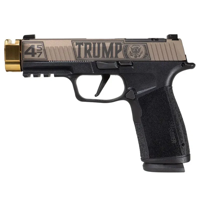 SIG P365 XMACRO TACOPS 9MM 3.7″ (4)17rd Stl Mags-Trump Slide Gold Thrdls Bl SIG P365 XMACRO TACOPS 9MM 3.7″ (4)17rd Stl Mags-Trump Slide Gold Thrdls Bl